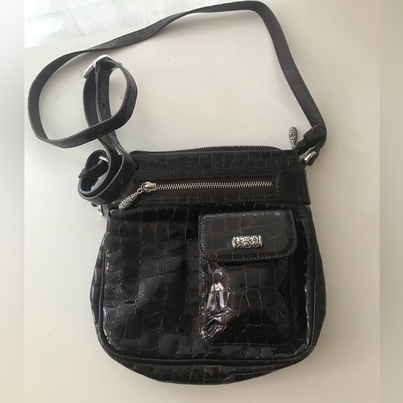 Brighton Handbags - Brighton Crocodile Embossed Patent Leather Crossbody Bag